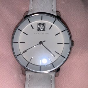 Anne Klein White Leather Watch